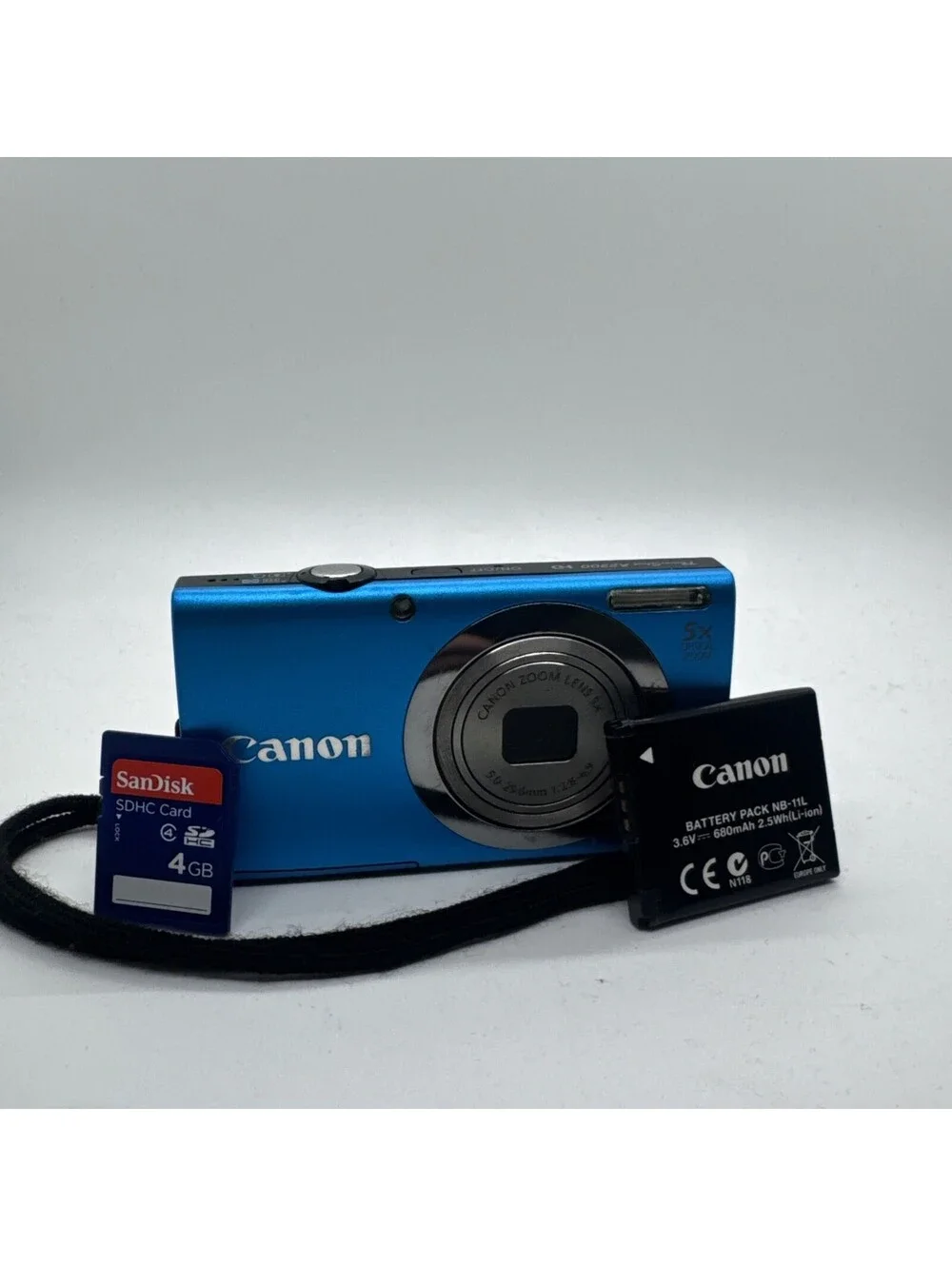 Canon PowerShot A2300 Blue Digital Camera HD 16.0MP 5x Zoom - BUNDLE TESTED Mint